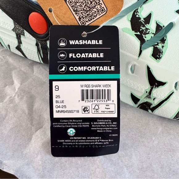 Rugged Shark Men's Clogs Shark Week Collaboration Size 9 EVA Foam Comfort Beach - Picture 2 of 15